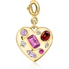 image:imageRossSimons 057 ct tw MultiGemstone Heart Charm in 18kt Gold Over Sterling