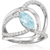 image:imageRossSimons 080 Carat Aquamarine Highway Ring With 36 ct tw LabGrown Diamonds in Sterling SilverAquamarine