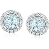 image:imageRossSimons 100 ct tw Aquamarine and 19 ct tw Diamond Earrings in Platinum
