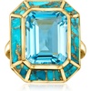 image:imageRossSimons 1300 Carat Swiss Blue Topaz and Turquoise Ring in 18kt Gold Over SterlingCreated Turquoise