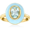 image:imageRossSimons 140 Carat Sky Blue Topaz Ring With Pastel Blue Enamel in 18kt Gold Over SterlingTopaz