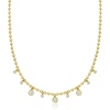 image:imageRossSimons 14kt Yellow GoldPlated Bead Necklace With 200 ct tw Czs 18 inches