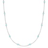 image:imageRossSimons 170 ct tw BezelSet Swiss Blue Topaz Station Necklace in Sterling SilverTopaz