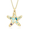image:imageRossSimons 177 ct tw MultiGemstone Starfish Pendant Necklace in 18kt Gold Over Sterling 18 inches