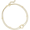 image:imageRossSimons 18kt Gold Over Sterling Heart and Bead Anklet 9 inches