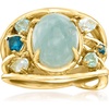 image:imageRossSimons 440 Carat Milky Aquamarine and 85 ct tw Tonal Blue Topaz Ring in 18kt Gold Over SterlingAquamarine
