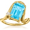 image:imageRossSimons 625 Carat Swiss Blue Topaz Ring With LabGrown Diamonds in 18kt Gold Over SterlingDiamond