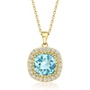 image:imageRossSimons 750 Carat Sky Blue Topaz Pendant Necklace With 110 ct tw White Topaz in 18kt Gold Over Sterling 18 inches