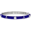 image:imageRossSimons Belle Etoile Maritime Blue Enamel and 12 ct tw CZ Bangle Bracelet in Sterling Silver 7 inches