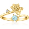 image:imageRossSimons Daffodil FlowerMarch Birthstone Ring With 20 Carat Aquamarine and Single LabGrown Diamond in 18kt Gold Over SterlingAquamarine