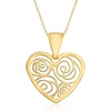 image:imageRossSimons Italian 14kt Yellow Gold Openwork Heart Pendant Necklace 165 inches