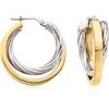 image:imageRossSimons Italian 2Tone Sterling Silver DoubleHoop Earrings