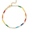 image:imageRossSimons Italian Multicolored Enamel BarLink Anklet in 18kt Gold Over Sterling 9 inches