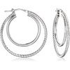 image:imageRossSimons Italian Sterling Silver DoubleHoop Earrings