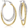 image:imageRossSimons Italian Sterling Silver and 18kt Gold Over Sterling TripleHoop Earrings
