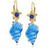 image:imageRossSimons Italian Tagliamonte Blue Venetian Glass Seashell Drop Earrings With Lapis in 18kt Gold Over Sterling