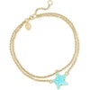 image:imageRossSimons Italian Tagliamonte Light Blue Venetian Glass Starfish Anklet in 18kt Gold Over Sterling 9 inches