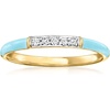 image:imageRossSimons Pastel Blue Enamel Ring With Diamonds in 18kt Gold Over SterlingDiamond