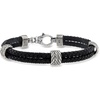 image:imageRossSimons Phillip Gavriel Mens Black Leather Station Bracelet With Sterling Silver 825 inches