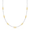 image:imageRossSimons Sterling Silver and 18kt Gold Over Sterling Alternating Paper Clip Link and Bead Station NecklaceNo Gemstone