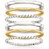 image:imageRossSimons Sterling Silver and 18kt Gold Over Sterling Jewelry Set 6 Stackable RingsNo Gemstone