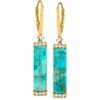 image:imageRossSimons Turquoise Drop Earrings With 20 ct tw White Topaz in 18kt Gold Over Sterling