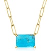 image:imageRossSimons Turquoise Paper Clip Link Necklace in 18kt Gold Over Sterling 18 inches