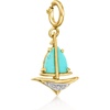 image:imageRossSimons Turquoise Sailboat Charm With Diamonds in 18kt Gold Over Sterling