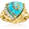 image:imageRossSimons Turquoise and 15 ct tw Diamond Ring in 18kt Gold Over SterlingCreated Turquoise