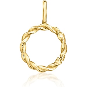 image:imagePure Collection by RossSimons 14kt Yellow Gold Twisted Circle Charm Holder Pendant