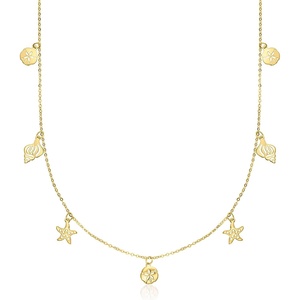 image:imagePure Collection by RossSimons Italian 14kt Yellow Gold Sea Life Station Necklace 16 inches