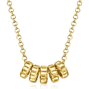 image:imagePure Collection by RossSimons Italian 18kt Gold Over Sterling Bead Charm Necklace 16 inches