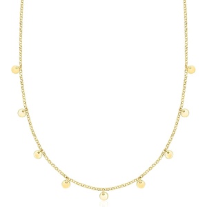 image:imagePure Collection by RossSimons Italian 18kt Gold Over Sterling Disc Station NecklaceNo Gemstone