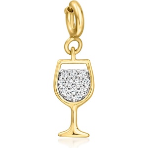 image:imageRossSimons 010 ct tw Diamond Wine Glass Charm in 18kt Gold Over Sterling