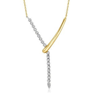 image:imageRossSimons 020 ct tw Diamond YNecklace in 2Tone Sterling Silver 16 inches
