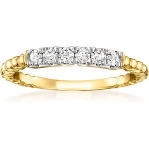 image:imageRossSimons 025 ct tw Diamond Beaded Ring in 18kt Gold Over SterlingDiamond
