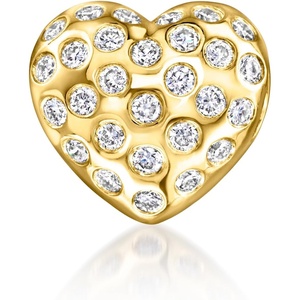 image:imageRossSimons 050 ct tw LabGrown Diamond Puffy Heart Bead Charm in 18kt Gold Over Sterling