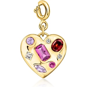 image:imageRossSimons 057 ct tw MultiGemstone Heart Charm in 18kt Gold Over Sterling