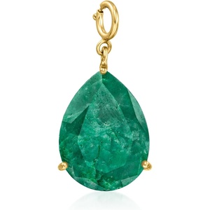 image:imageRossSimons 1100 Carat PearShaped Emerald Charm in 18kt Gold Over Sterling