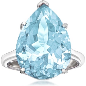 image:imageRossSimons 1300 Carat Sky Blue Topaz Ring in Sterling SilverTopaz