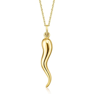 image:imageRossSimons 14kt Yellow Gold Italian Horn Pendant NecklaceNo Gemstone