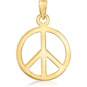image:imageRossSimons 14kt Yellow Gold Peace Sign Pendant