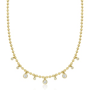 image:imageRossSimons 14kt Yellow GoldPlated Bead Necklace With 200 ct tw Czs 18 inches