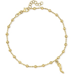 image:imageRossSimons 18kt Gold Over Sterling Italian Horn Bead Station Anklet 9 inches