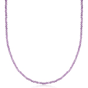 image:imageRossSimons 2500 ct tw Amethyst Bead Necklace With 18kt Gold Over Sterling 18 inches