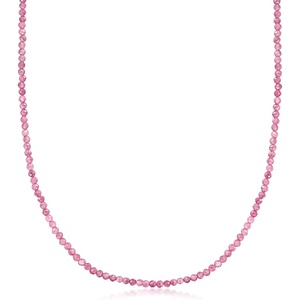 image:imageRossSimons 2500 ct tw Pink Tourmaline Bead Necklace With 18kt Gold Over Sterling 18 inches