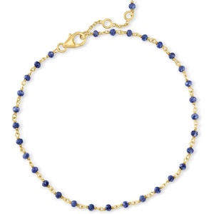 image:imageRossSimons 253mm Lapis Bead Anklet in 18kt Gold Over Sterling 9 inches