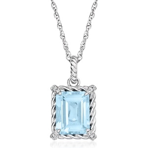image:imageRossSimons 300 Carat Sky Blue Topaz Pendant Necklace With White Topaz in Sterling Silver 18 inches