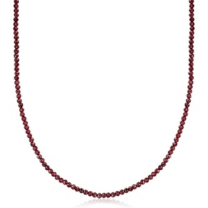 image:imageRossSimons 3500 ct tw Garnet Bead Necklace With 18kt Gold Over Sterling 18 inches
