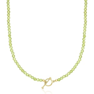 image:imageRossSimons 354mm Peridot Bead CharmCompatible Toggle Necklace in 18kt Gold Over SterlingPeridot